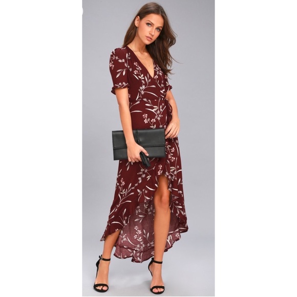 Lulu’s floral wrap dress with hi lo ruffle hem - Picture 6 of 6